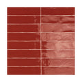 Terracraft Palette Bar 3x12 ceramic wall tile in Kiln Terracotta with glossy glaze variation
