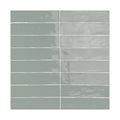 Terracraft Palette Bar 3x12 ceramic wall tile in Mint Glass with glossy glaze variation