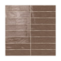 Terracraft Palette Bar 3x12 ceramic wall tile in Mocha Roast with glossy glaze variation