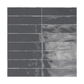 Terracraft Palette Bar 3x12 ceramic wall tile in Shadow Charcoal with glossy glaze variation