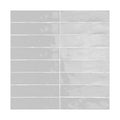 Terracraft Palette Bar 3x12 ceramic wall tile in Soft Ash with glossy glaze variation