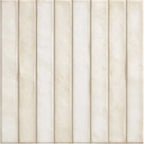 Pearl Wash Spanish Brick ceramic mosaic, 14×14 matte — close-up showing grout-through brick texture and soft pearly variation