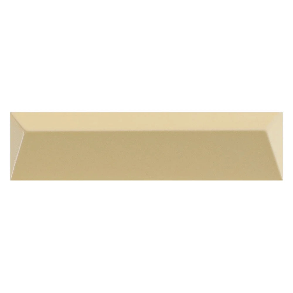 Terracraft Tempo Arc 2x8 ceramic wall tile in Citrus Wash, satin curved relief texture