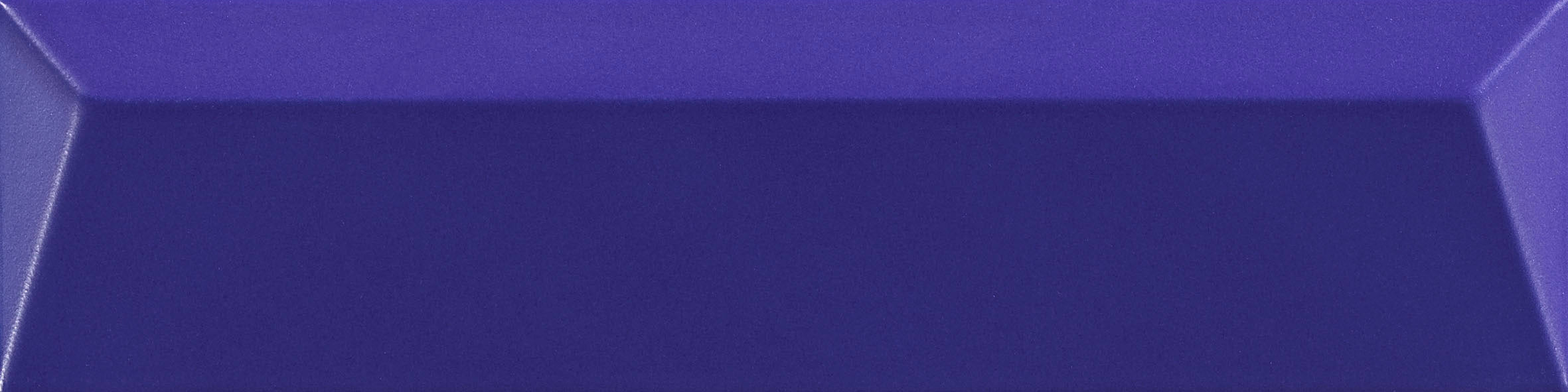 Terracraft Tempo Arc 2x8 ceramic wall tile in Deep Cobalt, satin curved relief texture