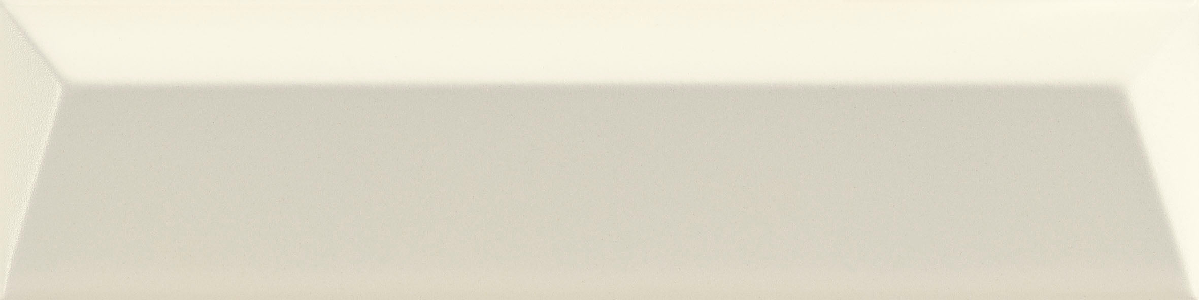 Terracraft Tempo Arc 2x8 ceramic wall tile in Porcelain Cream, satin curved relief texture