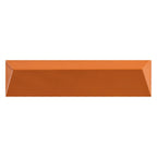 Terracraft Tempo Arc 2x8 ceramic wall tile in Spice Ember, satin curved relief texture