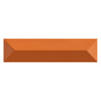 Terracraft Tempo Crest 2x8 ceramic wall tile in Spice Ember, satin sculpted texture