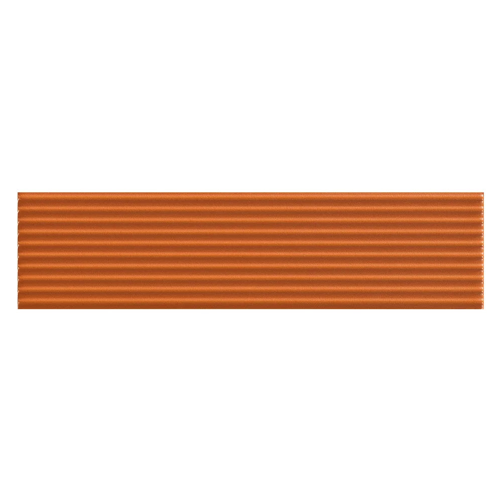 Terracraft Tempo Ripple ceramic wall tile 5x20 satin Spice Ember