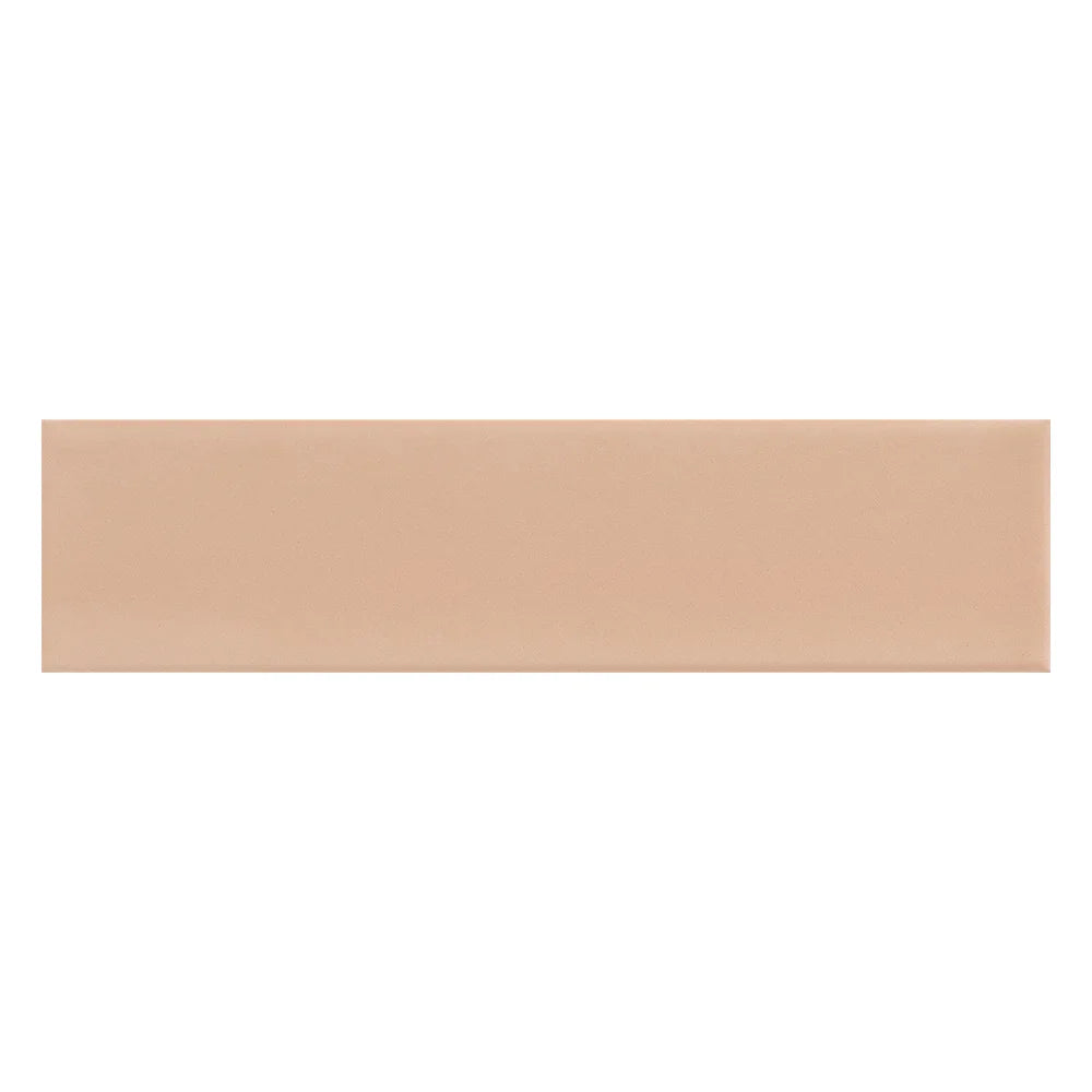 Terracraft Tempo Straight 2x8 ceramic wall tile in Blush Mist, satin finish