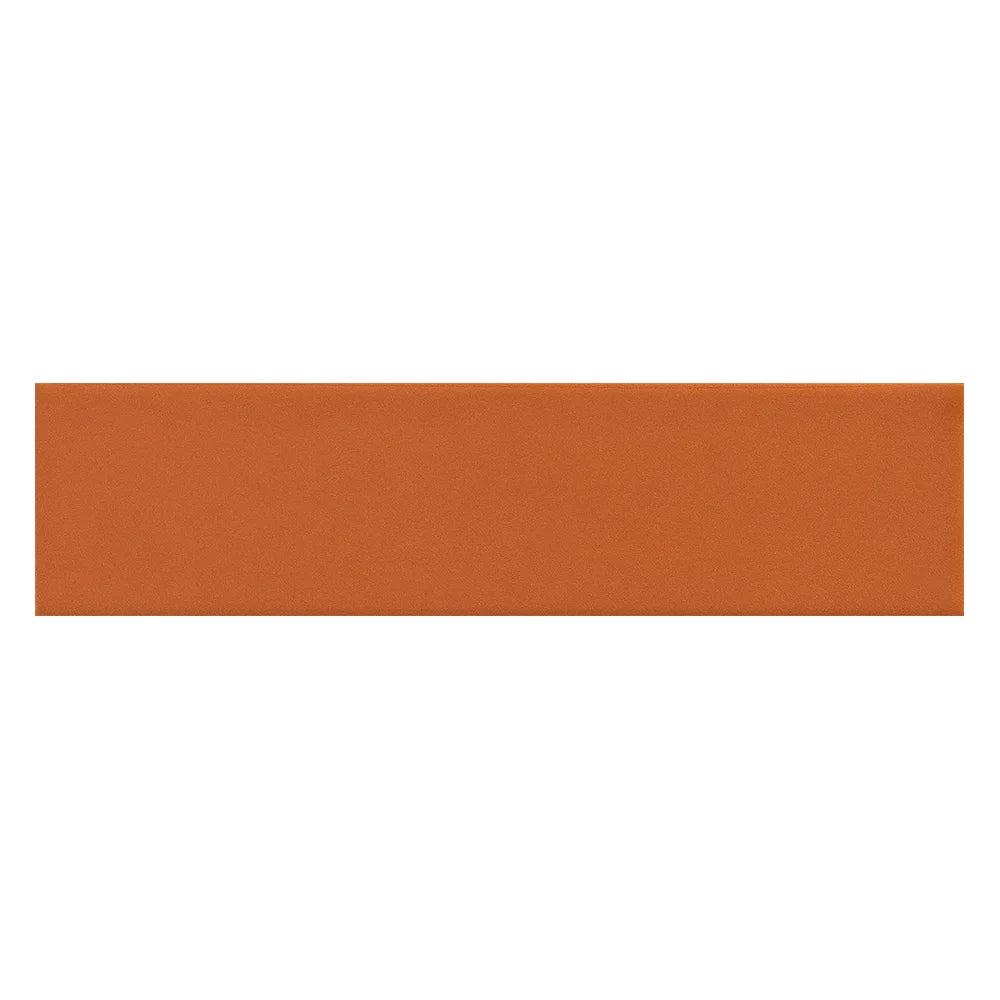 Terracraft Tempo Straight 2x8 ceramic wall tile in Spice Ember, satin finish