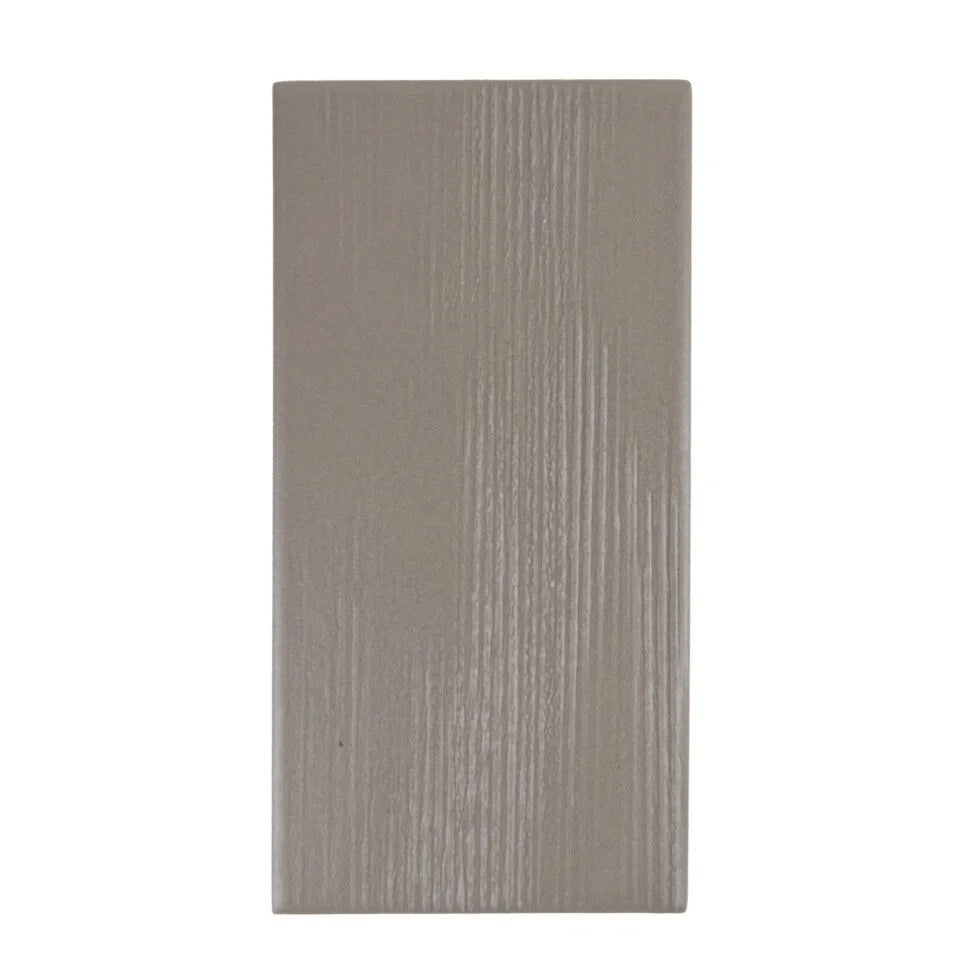 Graphite Shadow troweled plaster-look porcelain tile, 3.5 x 7 inch, straight-on view