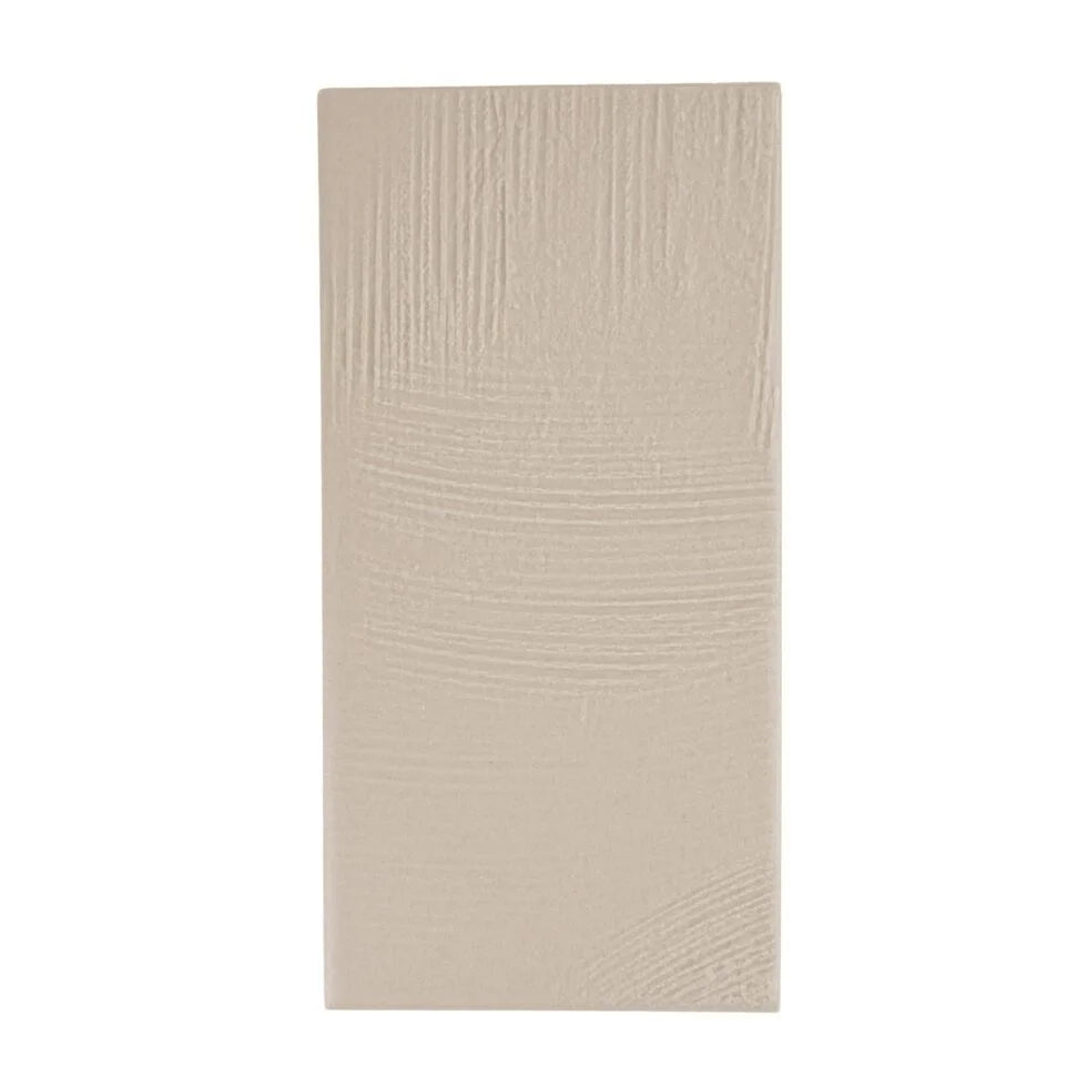Nomad Dune troweled plaster-look porcelain tile, 3.5 x 7 inch, straight-on view