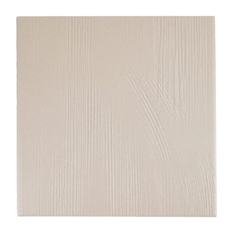 Nomad Dune troweled plaster-look porcelain tile, 7 x 7 inch, straight-on view