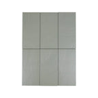 Oasis Sage troweled plaster-look porcelain tile, 3.5 x 7 inch, variation across multiple faces