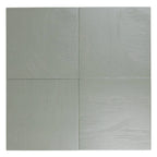 Oasis Sage troweled plaster-look porcelain tile, 7 x 7 inch, variation across multiple faces