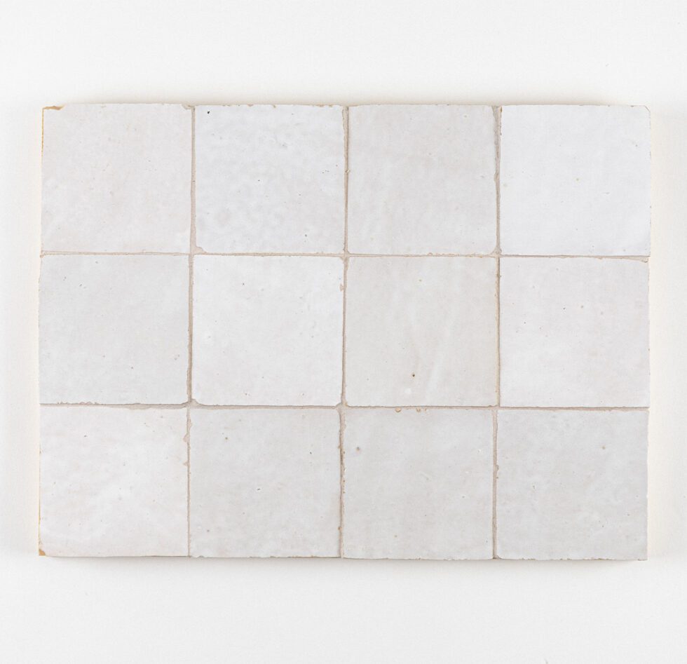 Ivory Souk zellige tile 4x4 glossy - installed wall application