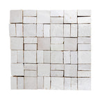 ArtePierre Zellige Atelier Lattice mosaic in Cream, glossy handcrafted zellige terracotta with tailored geometric layout, glaze movement, and hand-cut edge variation for walls.