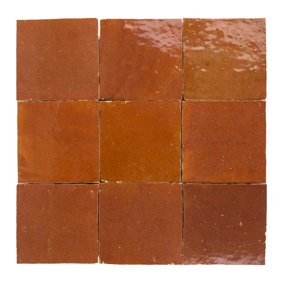  Sienna Sun zellige tile 4x4 glossy - studio view