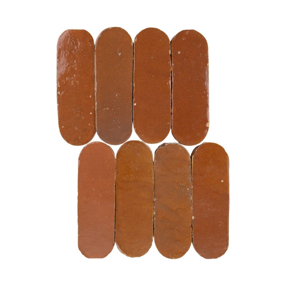 Sienna Sun zellige long oval tile 2x6 glossy - studio view