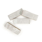 Alabaster Court 2x6 glossy zellige – handmade glaze variation and edge detail, stacked layout