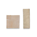 Desert Blush zellige tiles 2x6 and 4x4 size comparison, glossy handmade blush wall tile