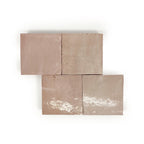 Desert Blush zellige tile 4x4 Z layout, glossy handmade blush wall tile