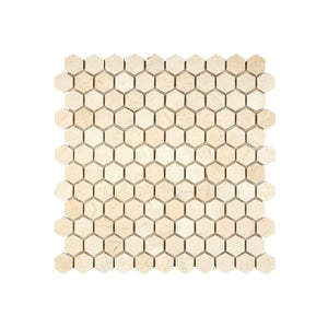 Crema Marfil Marble Mosaic 1 Hexagon Honed