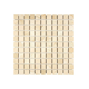 Crema Marfil Marble Mosaic 1 x 1 Honed