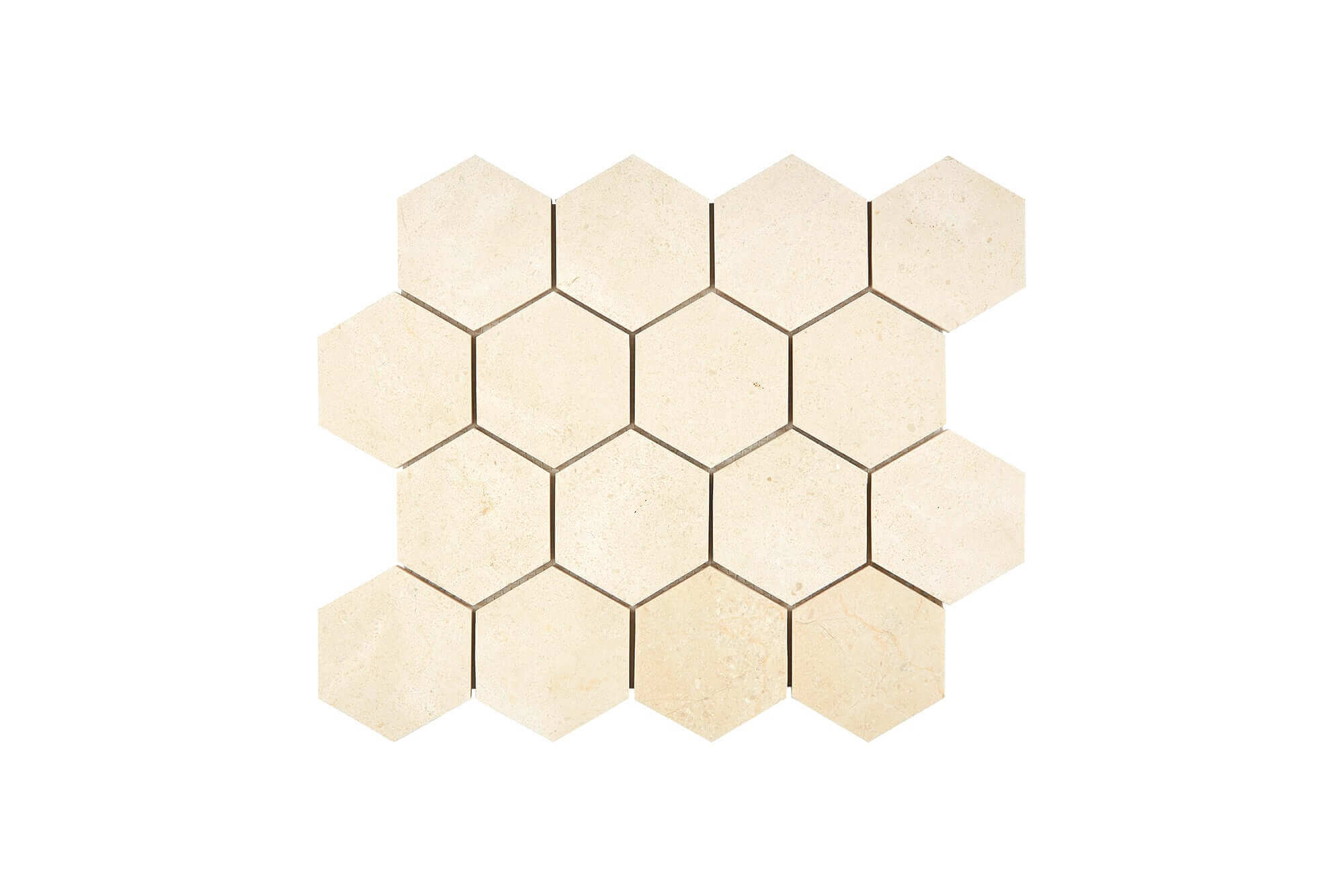 Crema Marfil Marble Mosaic 3 Hexagon Honed