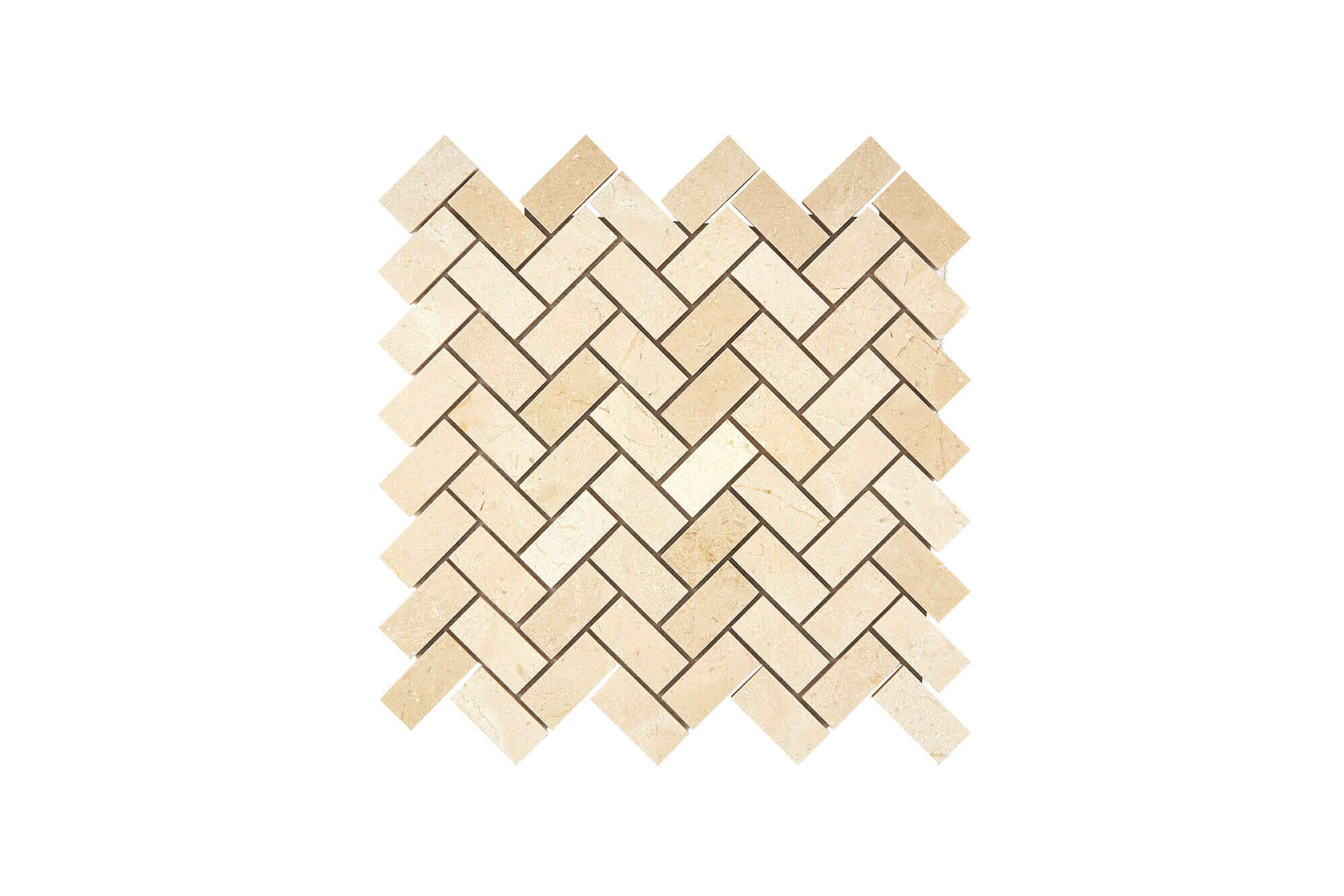 Crema Marfil Marble Mosaic 1 x 2 Herringbone Honed