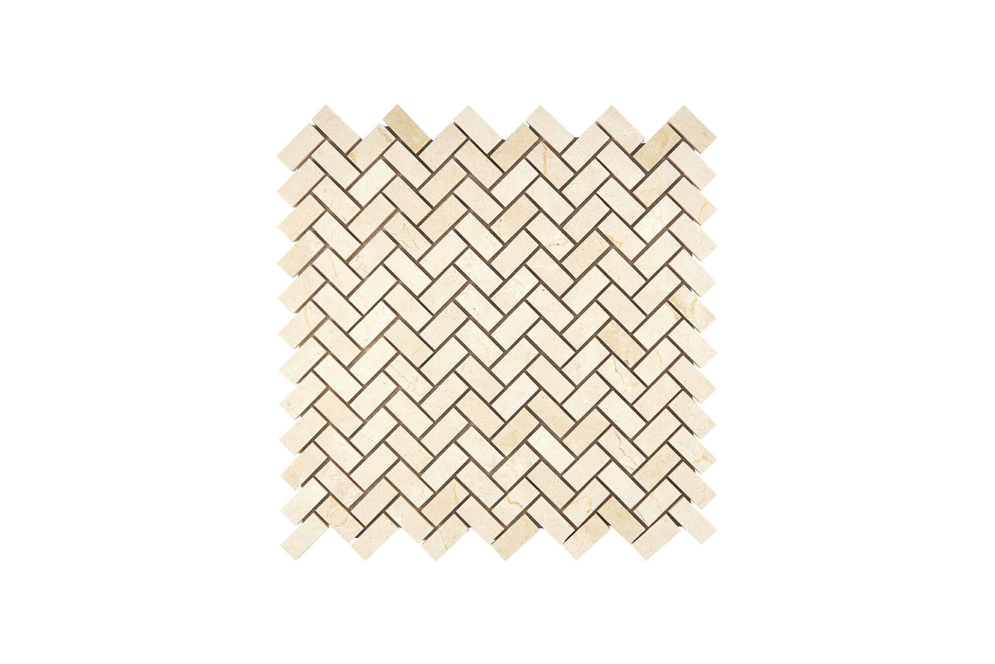 Crema Marfil Marble Mosaic Mini Herringbone Honed