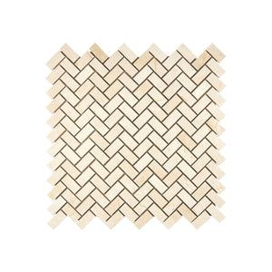 Crema Marfil Marble Mosaic Mini Herringbone Honed