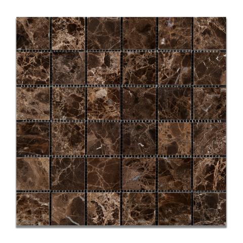 Emperador Dark Marble Mosaic 2 x 2 Polished