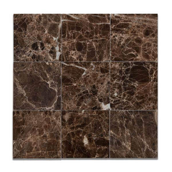 Emperador Dark Marble Subway Tile 4 x 4 Polished