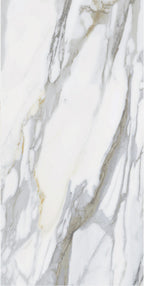 Imperial Calacatta 24x48 porcelain tile with bold marble-inspired veining and 3D Soft finish (2).
