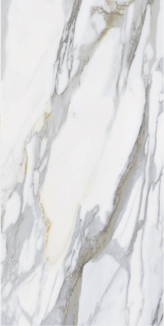 Imperial Calacatta 24x48 porcelain tile with bold marble-inspired veining and 3D Soft finish (2).
