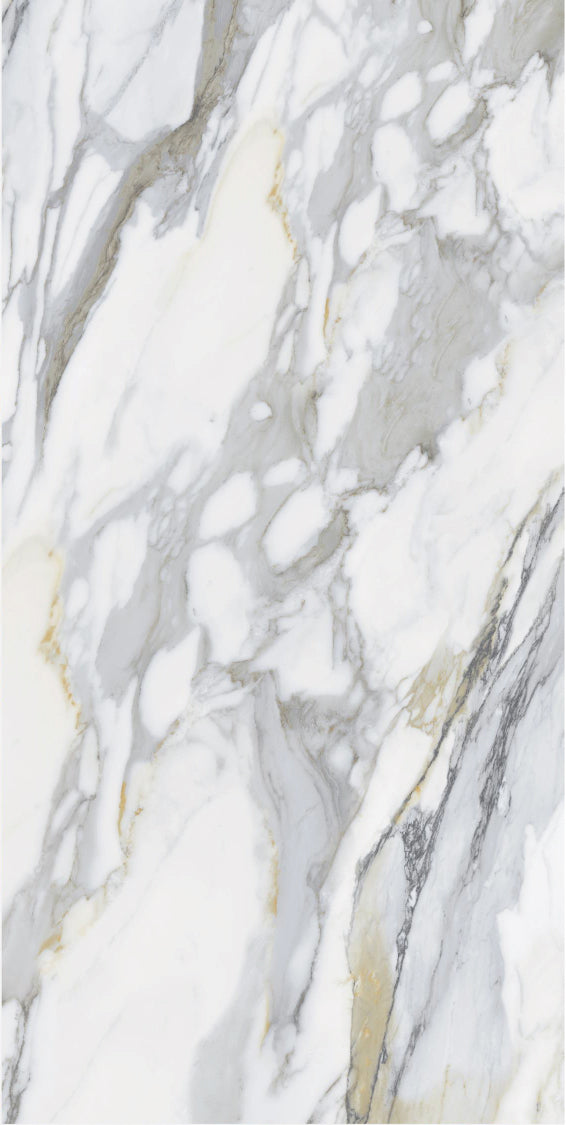 Imperial Calacatta 24x48 porcelain tile with bold marble-inspired veining and 3D Soft finish (4).