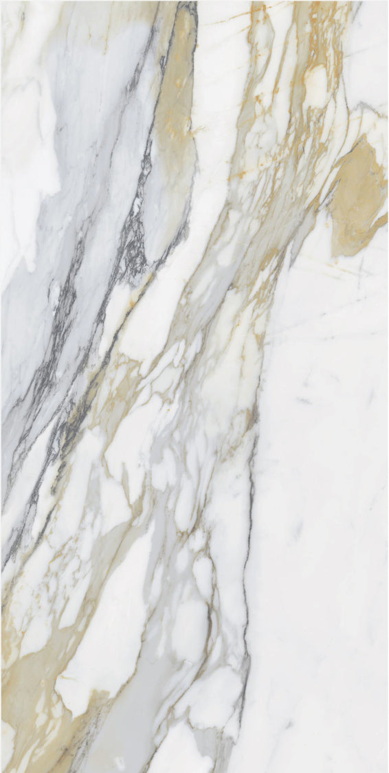 Imperial Calacatta 24x48 porcelain tile with bold marble-inspired veining and 3D Soft finish (8).