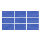 SeraPool RELAX pastel cobalt porcelain pool tile, 9-face texture variation sample (blue tones).
