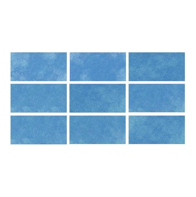SeraPool RELAX porcelain pool tile sample board showing 9 face variations in blue, arranged in a 3×3 grid.