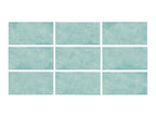 SeraPool RELAX pastel turquoise porcelain pool tile color variation swatches (9 faces)